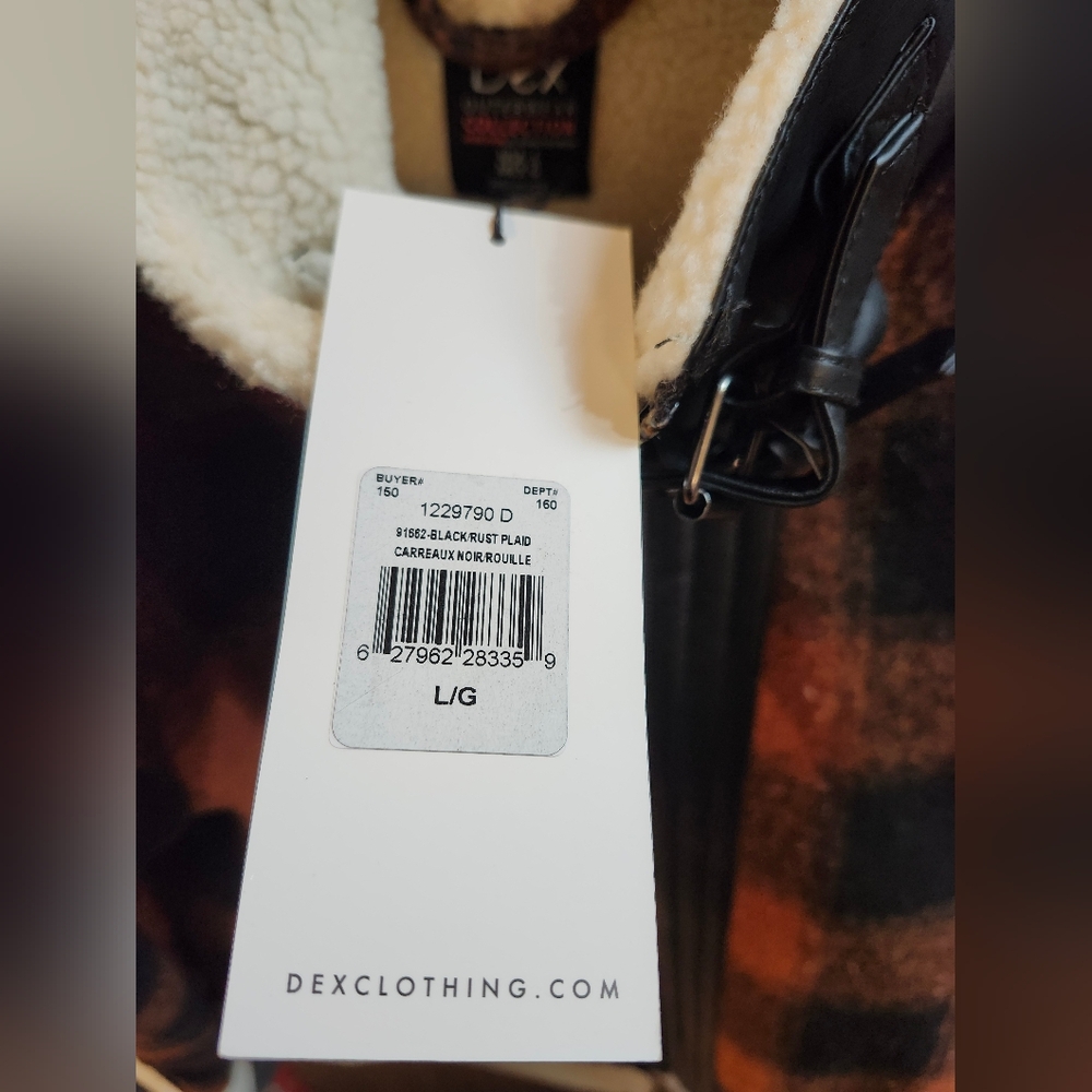 Plaid Bomber Jacket - Black and Orange - Picture 4 of 10